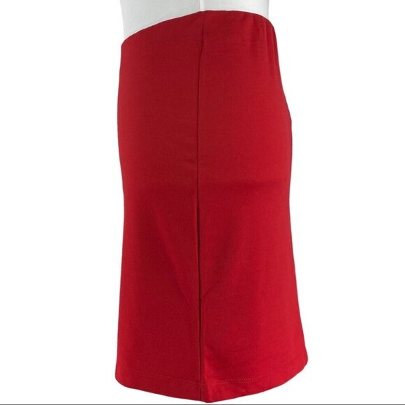 Casual Corner by Green Envelope Women's NWT Red Knit Stretch Career Skirt‎ S/W27 - Picture 5 of 9